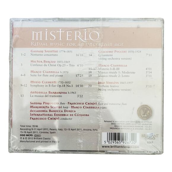 Misterio Ritual Music For An Uncertain Age SEALED CD Accademia Barocca Dorica - Picture 2 of 2